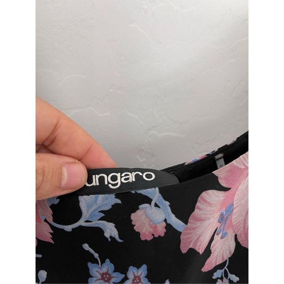 UNGARO Francesca Draped Floral Dress Size Medium NWT - Picture 3 of 10